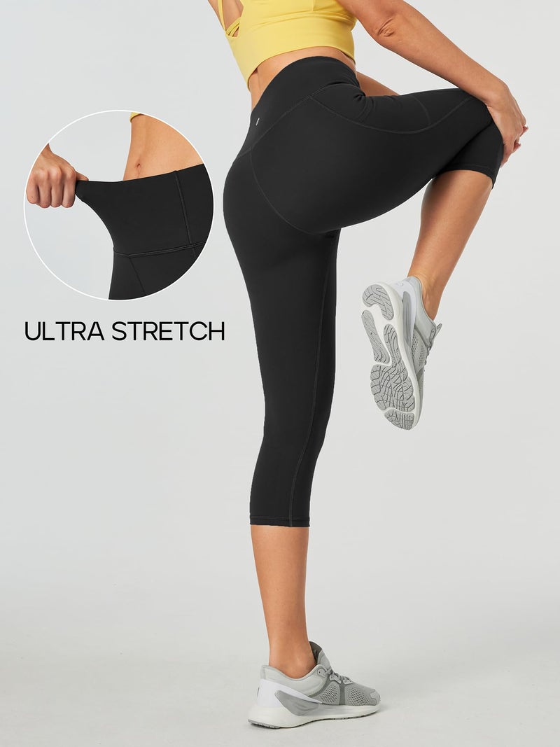 Heathyoga Capri Leggings for Women High Waisted Capri Leggings with Pockets for Women Tummy Control Yoga Pants Women - Image 3